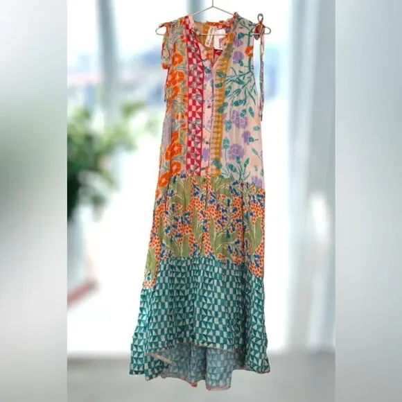 Anthropologie Ellen Merchant Shoulder-Tie Buttondown Dress Size XXS - Picture 3 of 16